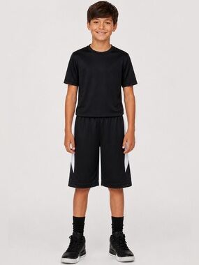 Boys 2 Pairs/‎ 1 Pro Style Basketball Shorts Black Performance Mesh Active Sz 8